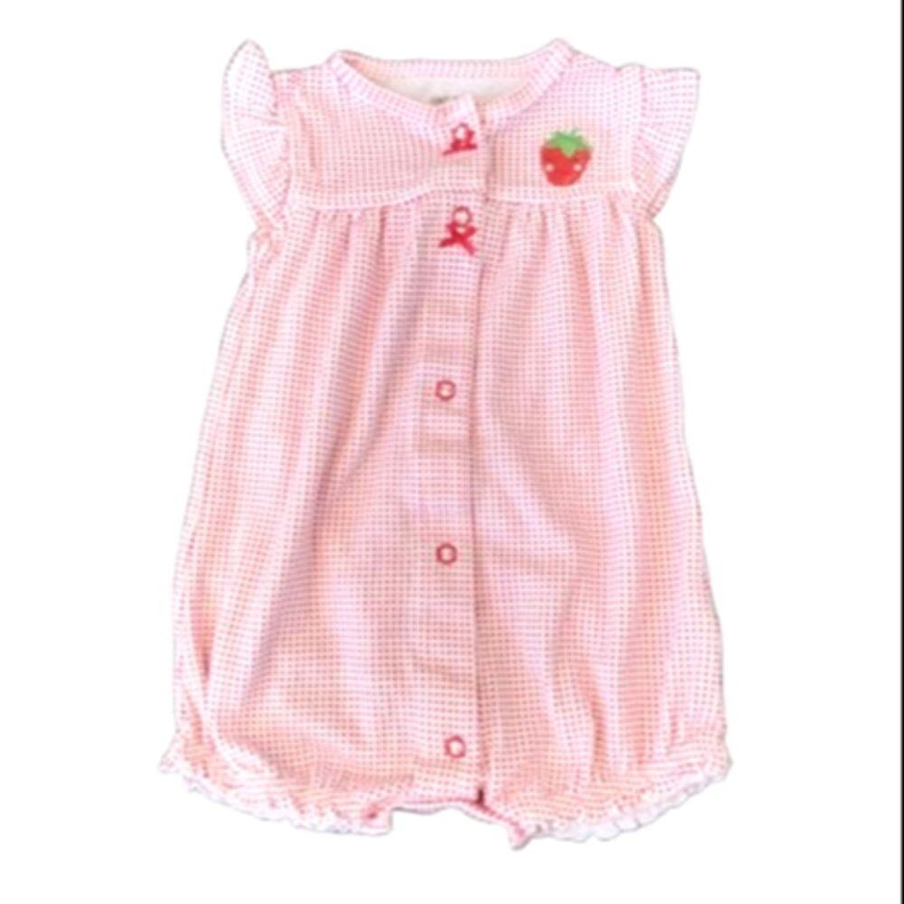 Carter's Baby Girl 1-Piece Pink Polka Dots with Strawberry